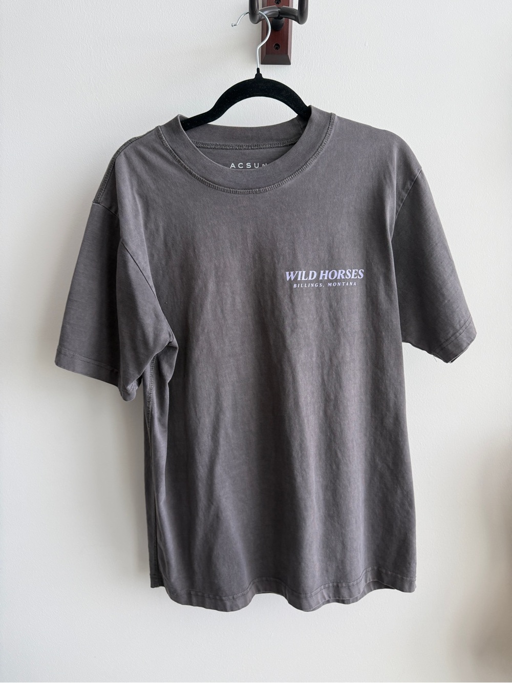 PacSun Wild Horses Chest Logo Tee - Charcoal